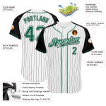 Ärmel Baseball Nadelstreifen Grün-Schwarz Kelly Weiß Jersey Custom Raglan Authentic Schwarz Ärmel Baseball Nadelstreifen Grün-Schwarz Kelly Weiß Jersey Custom Raglan Authentic Schwarz