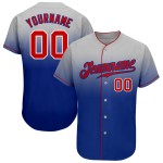 Graues Baseball Authentic Fade Jersey Rot-Royal Fashion Custom Graues Baseball Authentic Fade Jersey Rot-Royal Fashion Custom
