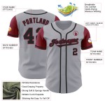 Grau Baseball Tone Schwarz-Crimson Zwei Custom Authentic Jersey Grau Baseball Tone Schwarz-Crimson Zwei Custom Authentic Jersey