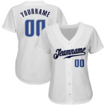 Jersey Weiß Authentic Custom Blau-Marineblau Baseball Jersey Weiß Authentic Custom Blau-Marineblau Baseball
