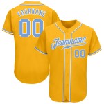 Baseball Gold Blau-Weiß Custom Jersey Light Authentic Baseball Gold Blau-Weiß Custom Jersey Light Authentic