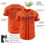 Benutzerdefiniertes authentisches orange-marineblaues Baseballtrikot Orange Benutzerdefiniertes authentisches orange-marineblaues Baseballtrikot Orange