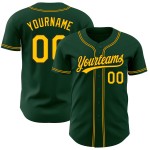 Grünes authentisches Baseball-Trikot in Gold-Schwarz Grünes authentisches Baseball-Trikot in Gold-Schwarz