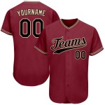 Benutzerdefiniertes authentisches Baseball-Trikot in Crimson Black-City Cream Benutzerdefiniertes authentisches Baseball-Trikot in Crimson Black-City Cream