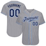Navy Grau Authentic Nadelstreifen Jersey Baseball Custom Navy-Hellblau Navy Grau Authentic Nadelstreifen Jersey Baseball Custom Navy-Hellblau