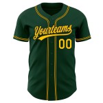 Grünes authentisches Baseball-Trikot in Gold-Schwarz Grünes authentisches Baseball-Trikot in Gold-Schwarz