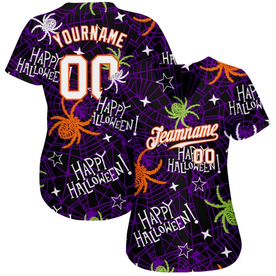 3D Jersey Authentische Baseball Happy Halloween Spinnen Muster Custom 3D Jersey Authentische Baseball Happy Halloween Spinnen Muster Custom