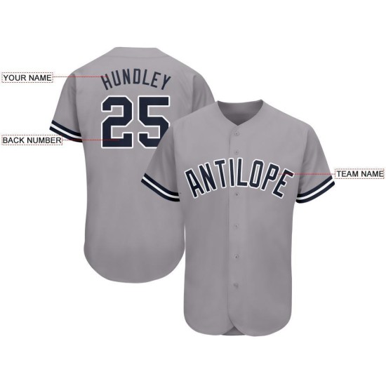 Individuelles grau-marineblau-weißes Baseball-Trikot Individuelles grau-marineblau-weißes Baseball-Trikot
