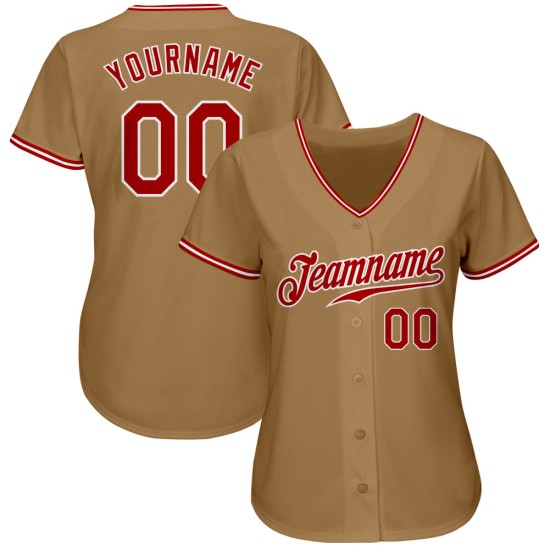 Gold Authentic Old Jersey Baseball Custom Rot-Weiß Gold Authentic Old Jersey Baseball Custom Rot-Weiß