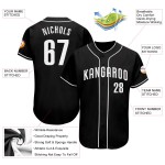 Benutzerdefiniertes authentisches Baseball-Trikot in Schwarz und Weiß Benutzerdefiniertes authentisches Baseball-Trikot in Schwarz und Weiß