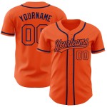 Benutzerdefiniertes authentisches orange-marineblaues Baseballtrikot Orange Benutzerdefiniertes authentisches orange-marineblaues Baseballtrikot Orange