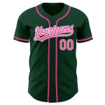 Benutzerdefiniertes authentisches Trikot Pink-Weiß Baseball Grün Benutzerdefiniertes authentisches Trikot Pink-Weiß Baseball Grün