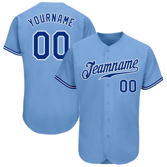 Jersey Blue Light Baseball Authentic Royal-Weiß Custom Jersey Blue Light Baseball Authentic Royal-Weiß Custom