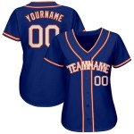 Baseball Authentic Trikot Weiß-Orange Royal Custom Baseball Authentic Trikot Weiß-Orange Royal Custom