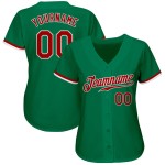 Rot-Weißes Baseballtrikot Grün Authentic Kelly Custom Rot-Weißes Baseballtrikot Grün Authentic Kelly Custom