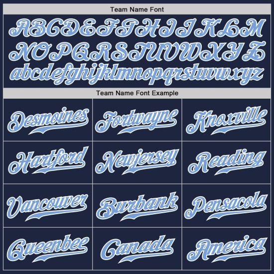 Benutzerdefiniertes authentisches Baseball-Trikot mit Nadelstreifen in Marineblau und Weiß, Hellblau-Weiß Benutzerdefiniertes authentisches Baseball-Trikot mit Nadelstreifen in Marineblau und Weiß, Hellblau-Weiß