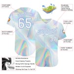 Benutzerdefiniertes 3D-Musterdesign Abstraktes trendiges holografisches Vaporwave-Stil-authentisches Baseball-Trikot Benutzerdefiniertes 3D-Musterdesign Abstraktes trendiges holografisches Vaporwave-Stil-authentisches Baseball-Trikot