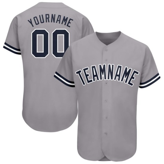 Individuelles grau-marineblau-weißes Baseball-Trikot Individuelles grau-marineblau-weißes Baseball-Trikot