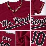 Benutzerdefiniertes authentisches Baseball-Trikot in Crimson Black-City Cream Benutzerdefiniertes authentisches Baseball-Trikot in Crimson Black-City Cream