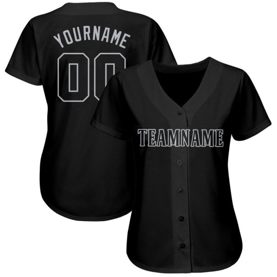 Benutzerdefiniertes schwarz-graues Baseball-Trikot Benutzerdefiniertes schwarz-graues Baseball-Trikot