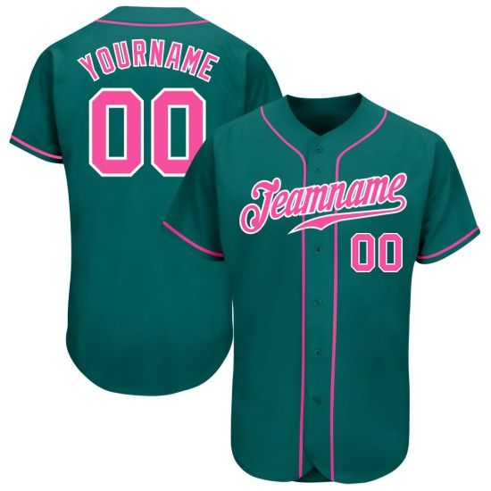 Custom Jersey Baseball Pink-Weiß Teal Authentic Custom Jersey Baseball Pink-Weiß Teal Authentic