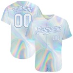 Benutzerdefiniertes 3D-Musterdesign Abstraktes trendiges holografisches Vaporwave-Stil-authentisches Baseball-Trikot Benutzerdefiniertes 3D-Musterdesign Abstraktes trendiges holografisches Vaporwave-Stil-authentisches Baseball-Trikot