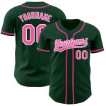 Benutzerdefiniertes authentisches Trikot Pink-Weiß Baseball Grün Benutzerdefiniertes authentisches Trikot Pink-Weiß Baseball Grün