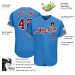 Benutzerdefinierte Creme Crimson-City Jersey Pulver Authentisches Baseball Blau Benutzerdefinierte Creme Crimson-City Jersey Pulver Authentisches Baseball Blau