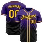 Authentic Fashion Custom Lila Jersey Gold-Schwarz Baseball Fade Authentic Fashion Custom Lila Jersey Gold-Schwarz Baseball Fade
