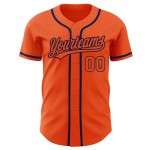 Benutzerdefiniertes authentisches orange-marineblaues Baseballtrikot Orange Benutzerdefiniertes authentisches orange-marineblaues Baseballtrikot Orange