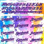 Benutzerdefiniertes weißes Royal-Pink 3D-Muster-Design Aquarell Authentic Baseball Jersey Benutzerdefiniertes weißes Royal-Pink 3D-Muster-Design Aquarell Authentic Baseball Jersey