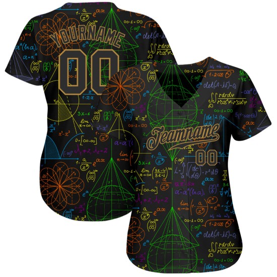 Musterdesign Benutzerdefiniertes Baseball-Mathe-Trikot Authentic 3D Musterdesign Benutzerdefiniertes Baseball-Mathe-Trikot Authentic 3D