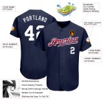 Marineblaues, weiß-kastanienbraunes Baseball-Trikot, authentisch, individuell Marineblaues, weiß-kastanienbraunes Baseball-Trikot, authentisch, individuell