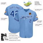 Jersey Blue Light Baseball Authentic Royal-Weiß Custom Jersey Blue Light Baseball Authentic Royal-Weiß Custom
