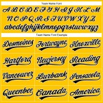 Benutzerdefiniertes authentisches gelb-schwarz-weißes Baseballtrikot Benutzerdefiniertes authentisches gelb-schwarz-weißes Baseballtrikot