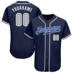 Grau-Weißes Baseball-Trikot Custom Navy Authentic Grau-Weißes Baseball-Trikot Custom Navy Authentic