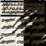 Benutzerdefiniertes Graffiti-Muster Schwarz-Altgold 3D Authentic Baseball Jersey Benutzerdefiniertes Graffiti-Muster Schwarz-Altgold 3D Authentic Baseball Jersey