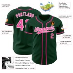 Benutzerdefiniertes authentisches Trikot Pink-Weiß Baseball Grün Benutzerdefiniertes authentisches Trikot Pink-Weiß Baseball Grün