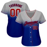 Graues Baseball Authentic Fade Jersey Rot-Royal Fashion Custom Graues Baseball Authentic Fade Jersey Rot-Royal Fashion Custom