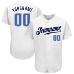 Jersey Weiß Authentic Custom Blau-Marineblau Baseball Jersey Weiß Authentic Custom Blau-Marineblau Baseball