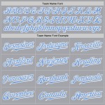 Benutzerdefinierte grau weiß Nadelstreifen hellblau-weiß authentische Baseball Jersey Benutzerdefinierte grau weiß Nadelstreifen hellblau-weiß authentische Baseball Jersey