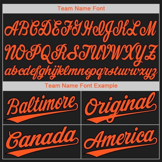 Benutzerdefiniertes schwarz-oranges Baseball-Trikot Benutzerdefiniertes schwarz-oranges Baseball-Trikot