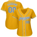 Baseball Gold Blau-Weiß Custom Jersey Light Authentic Baseball Gold Blau-Weiß Custom Jersey Light Authentic
