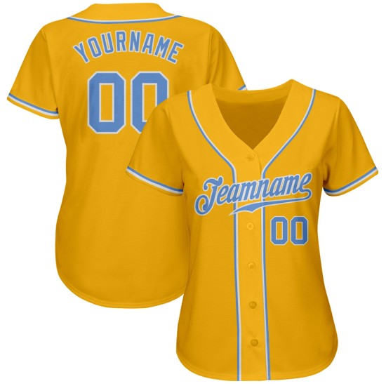Baseball Gold Blau-Weiß Custom Jersey Light Authentic Baseball Gold Blau-Weiß Custom Jersey Light Authentic
