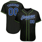 Custom Pinstripe Schwarz Authentic Royal-Weiß Baseball Jersey Neongrün Custom Pinstripe Schwarz Authentic Royal-Weiß Baseball Jersey Neongrün