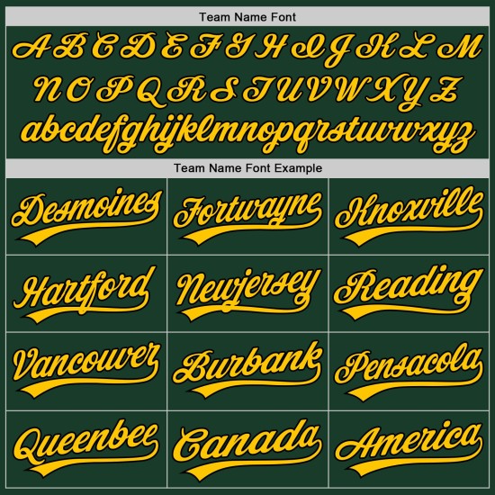 Grünes authentisches Baseball-Trikot in Gold-Schwarz Grünes authentisches Baseball-Trikot in Gold-Schwarz