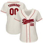 Benutzerdefiniertes authentisches Baseball-Trikot in Creme-Rot-Marineblau Benutzerdefiniertes authentisches Baseball-Trikot in Creme-Rot-Marineblau
