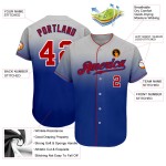 Graues Baseball Authentic Fade Jersey Rot-Royal Fashion Custom Graues Baseball Authentic Fade Jersey Rot-Royal Fashion Custom