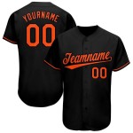 Benutzerdefiniertes schwarz-oranges Baseball-Trikot Benutzerdefiniertes schwarz-oranges Baseball-Trikot