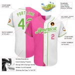 Grün-Pink Authentic Custom Split Baseball Fashion Jersey Neon Weiß Grün-Pink Authentic Custom Split Baseball Fashion Jersey Neon Weiß